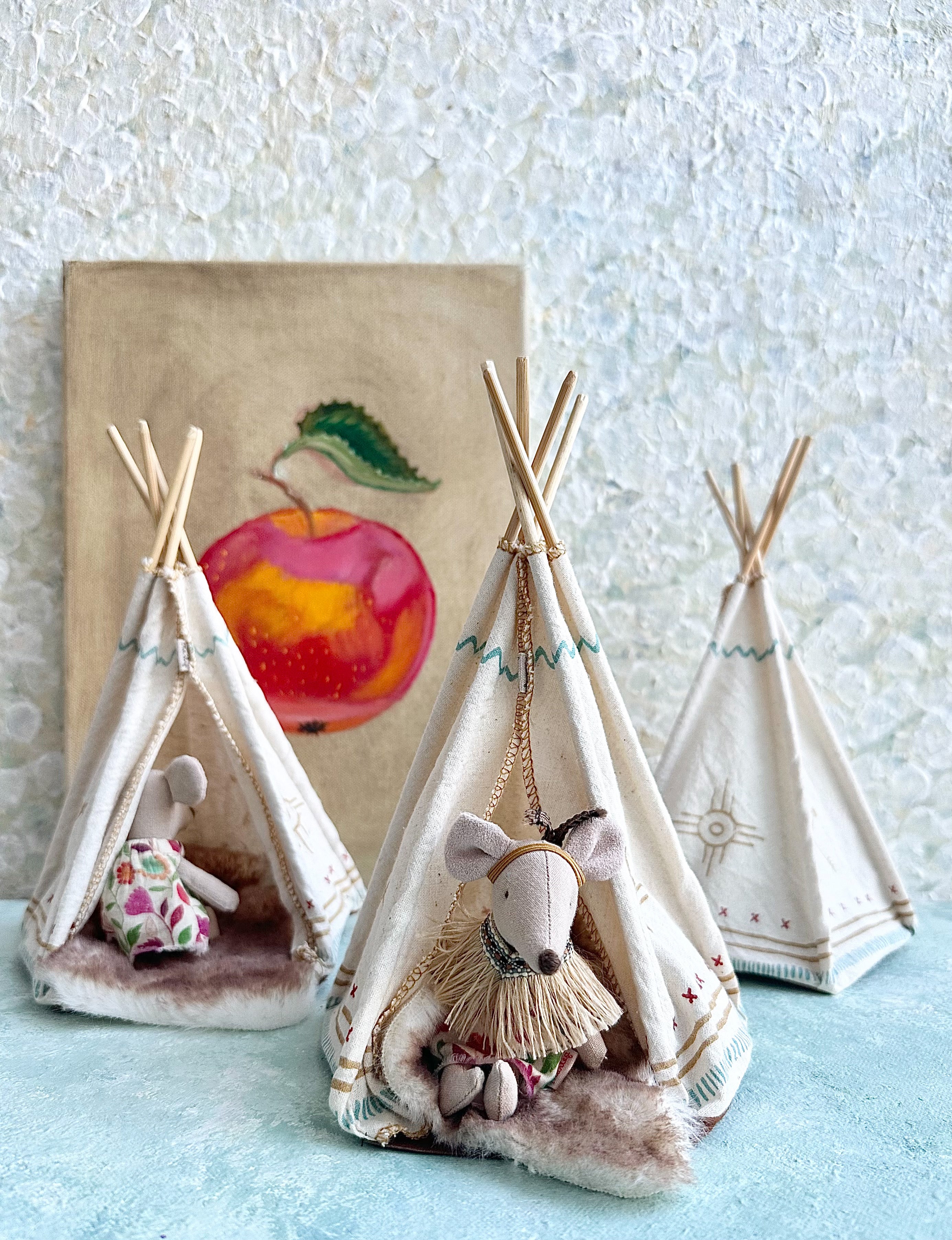 maileg little feather mouse with tent Little Feather with Tent