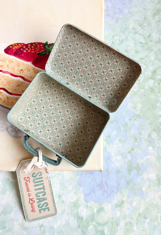 Suitcase/tin - Blue Dot