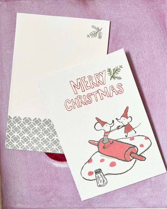 Double Christmas Card “Dancing Mice” - 2012