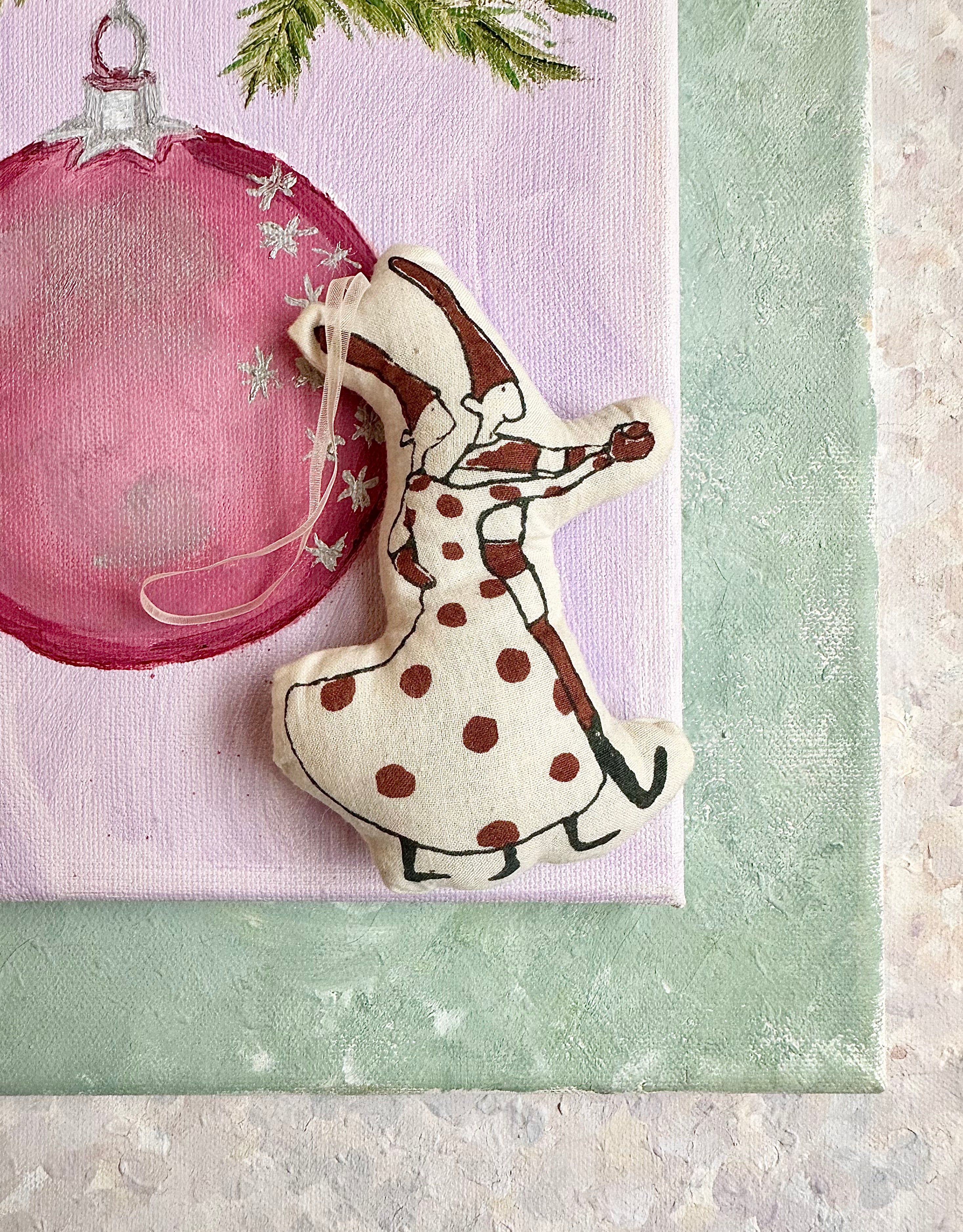 Printed Christmas Pixy Ornament - 2010