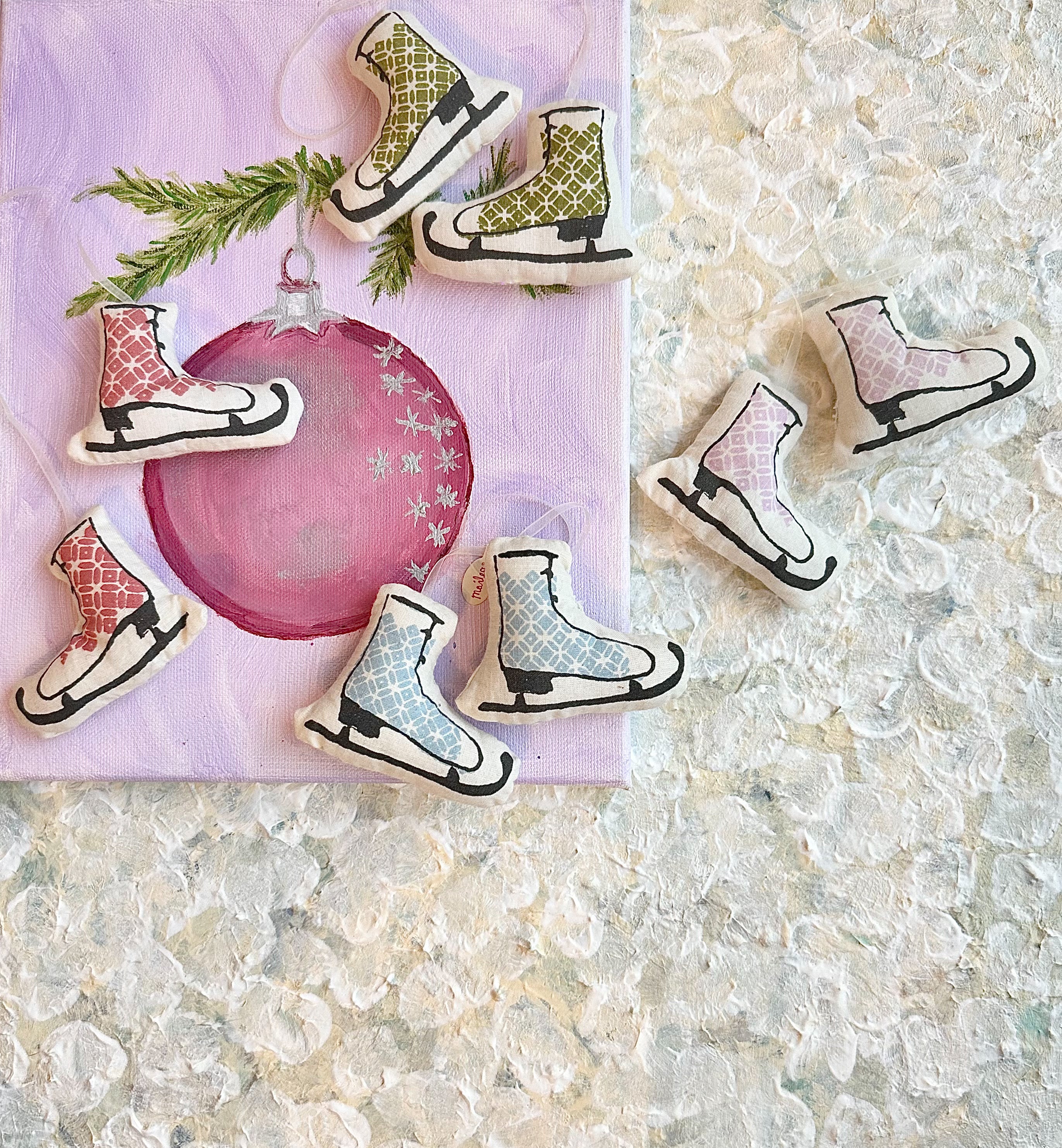 Printed Christmas Skate Ornament - 2010