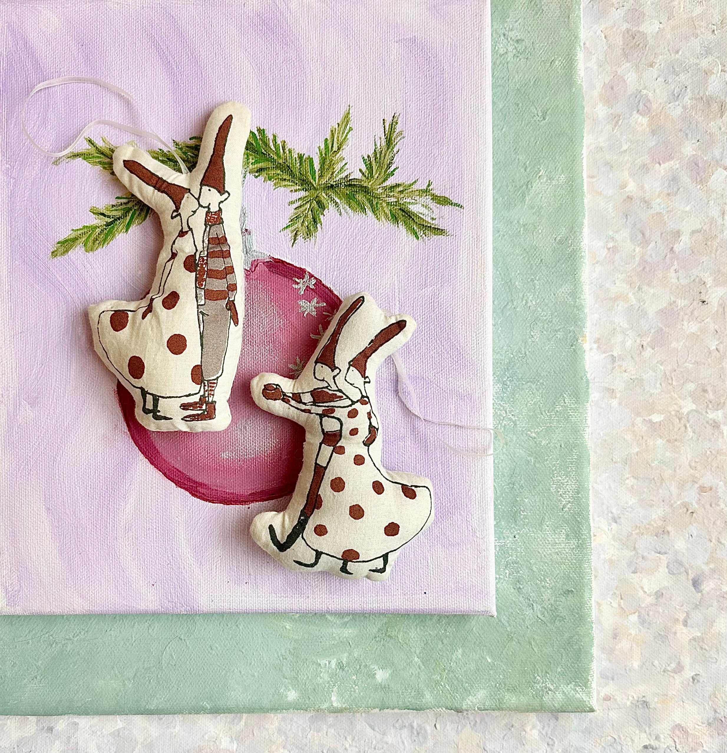 Printed Christmas Pixy Ornament - 2010