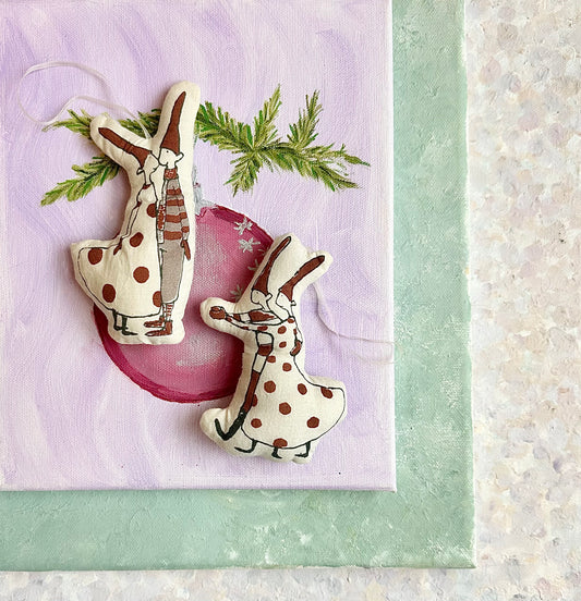 Printed Christmas Pixy Ornament - 2010