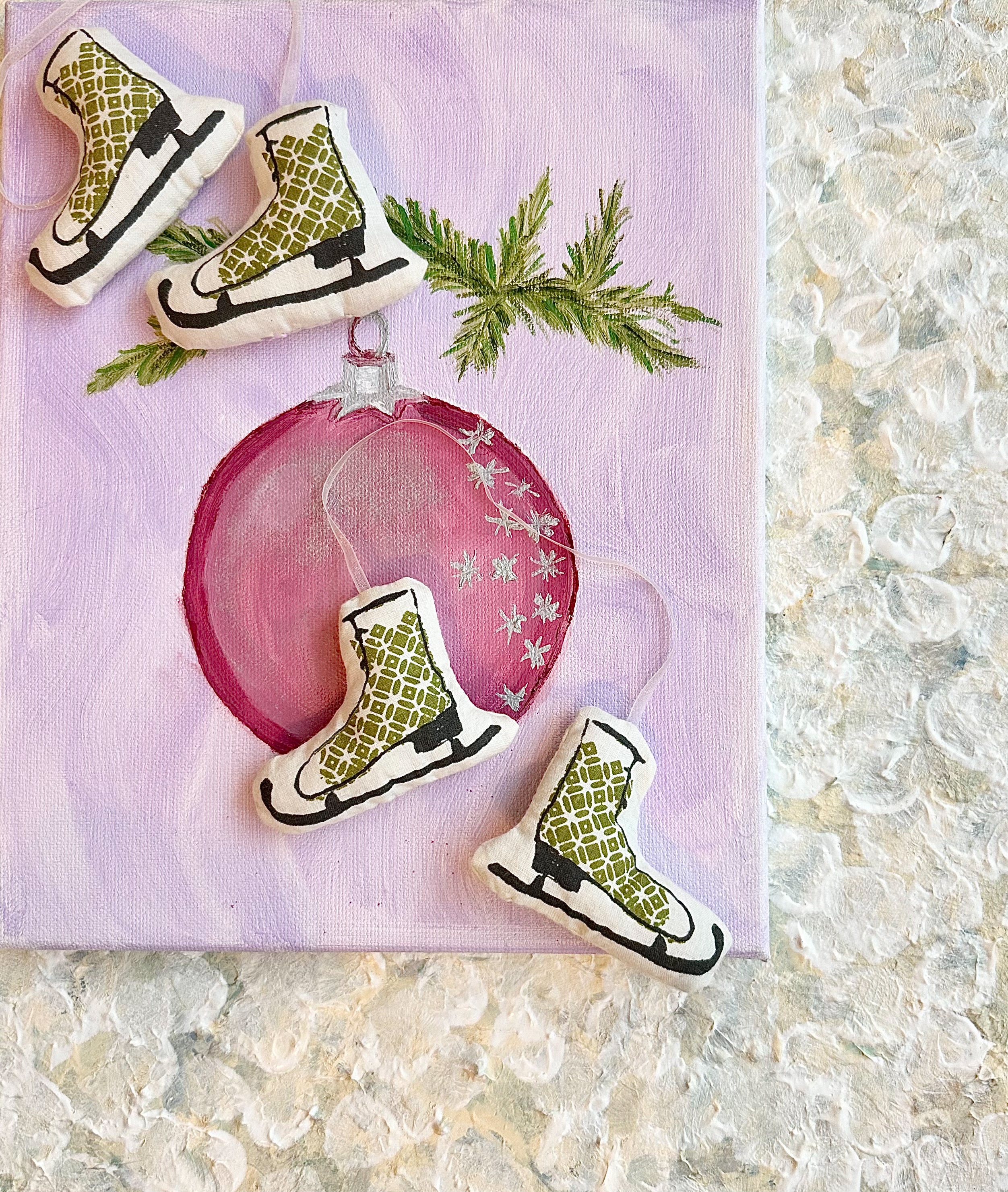 Printed Christmas Skate Ornament - 2010