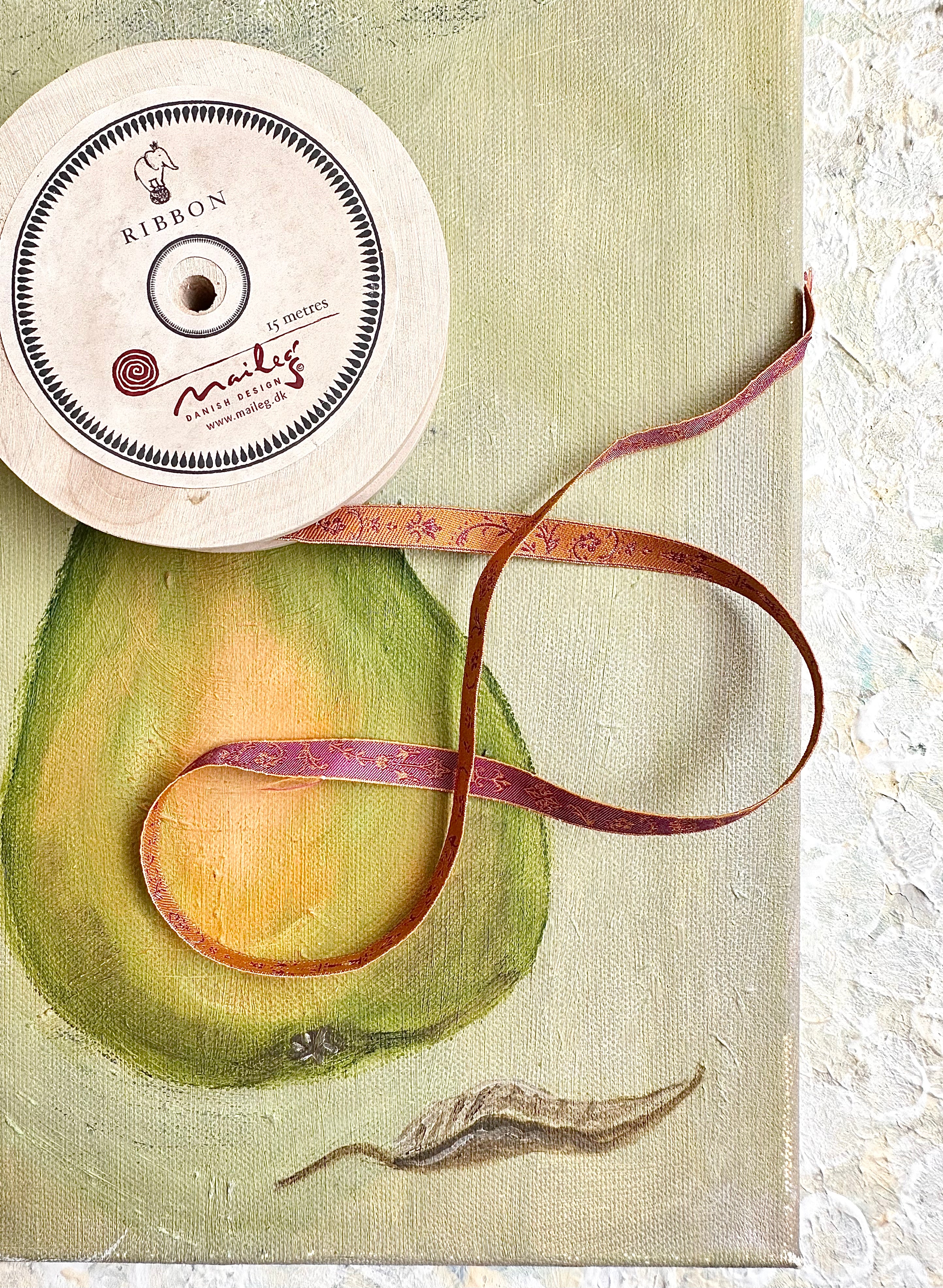 Patterned Flower Ribbon Large Roll - 2010