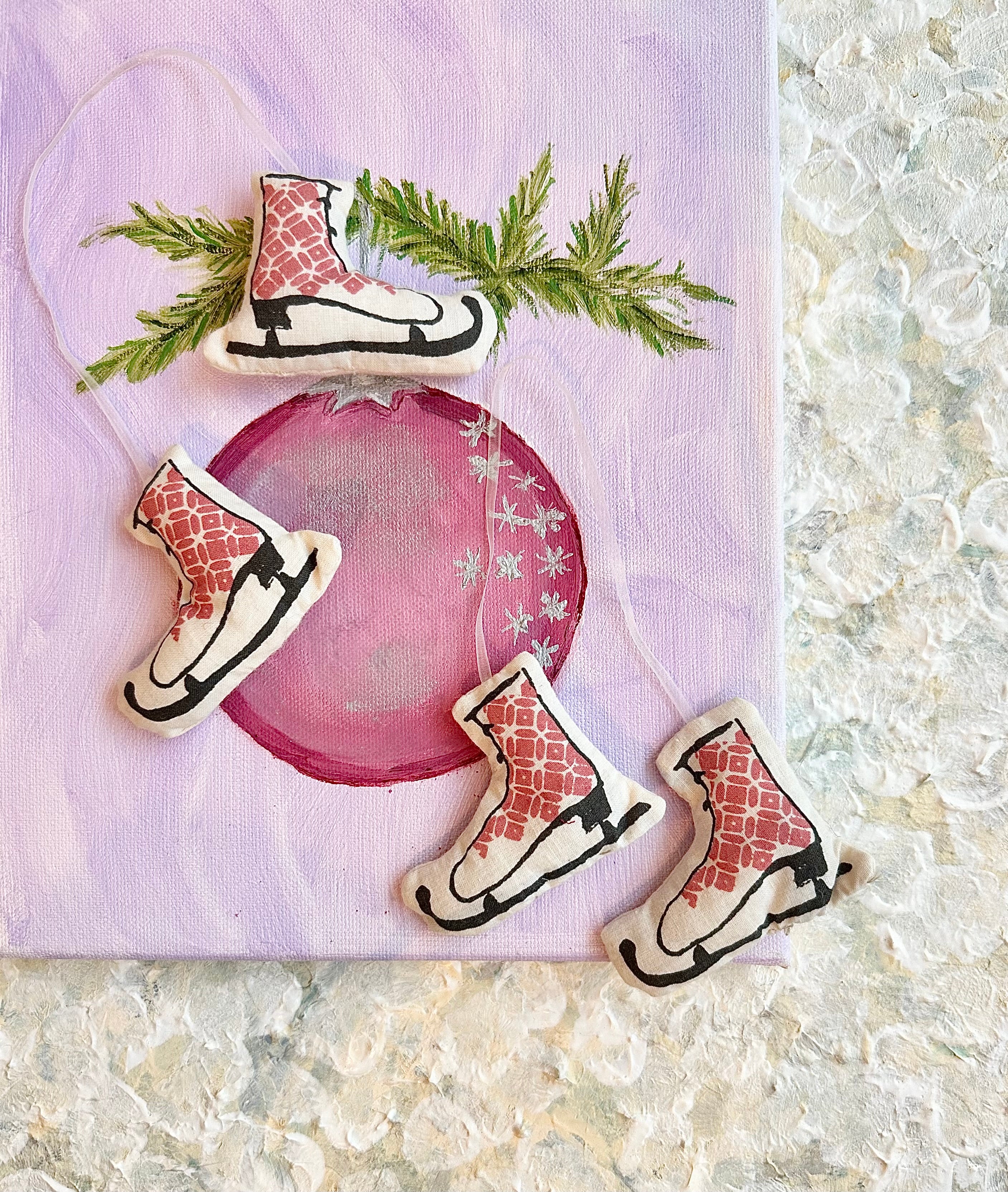 Printed Christmas Skate Ornament - 2010