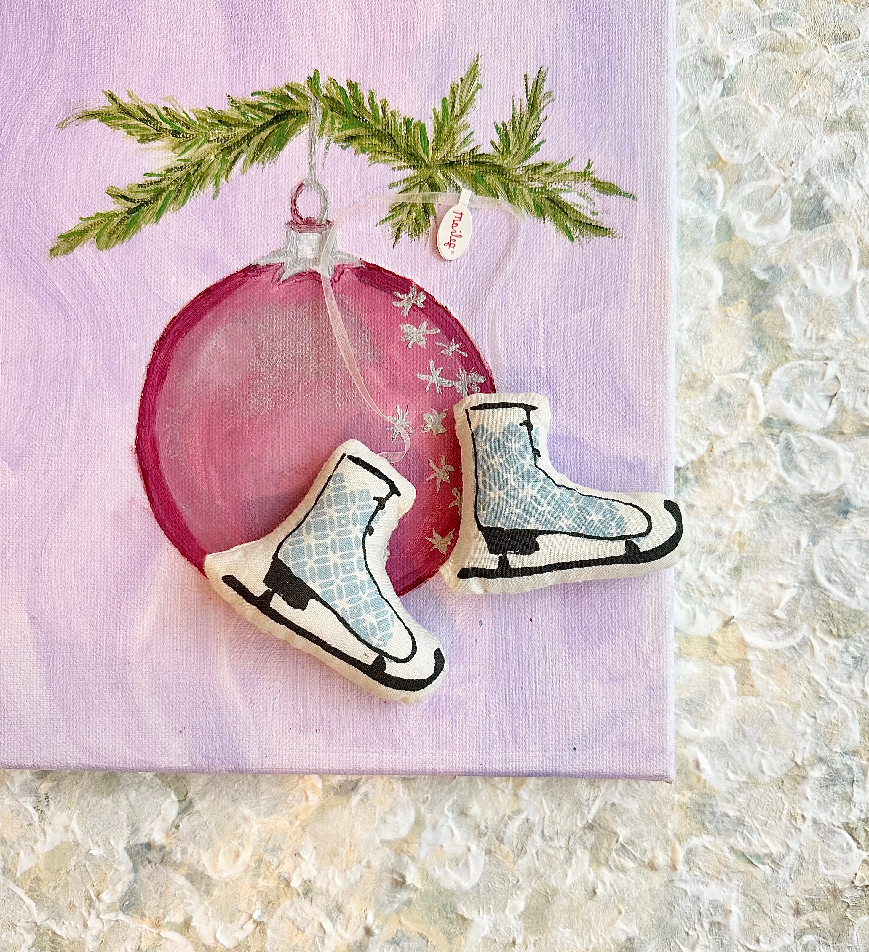 Printed Christmas Skate Ornament - 2010