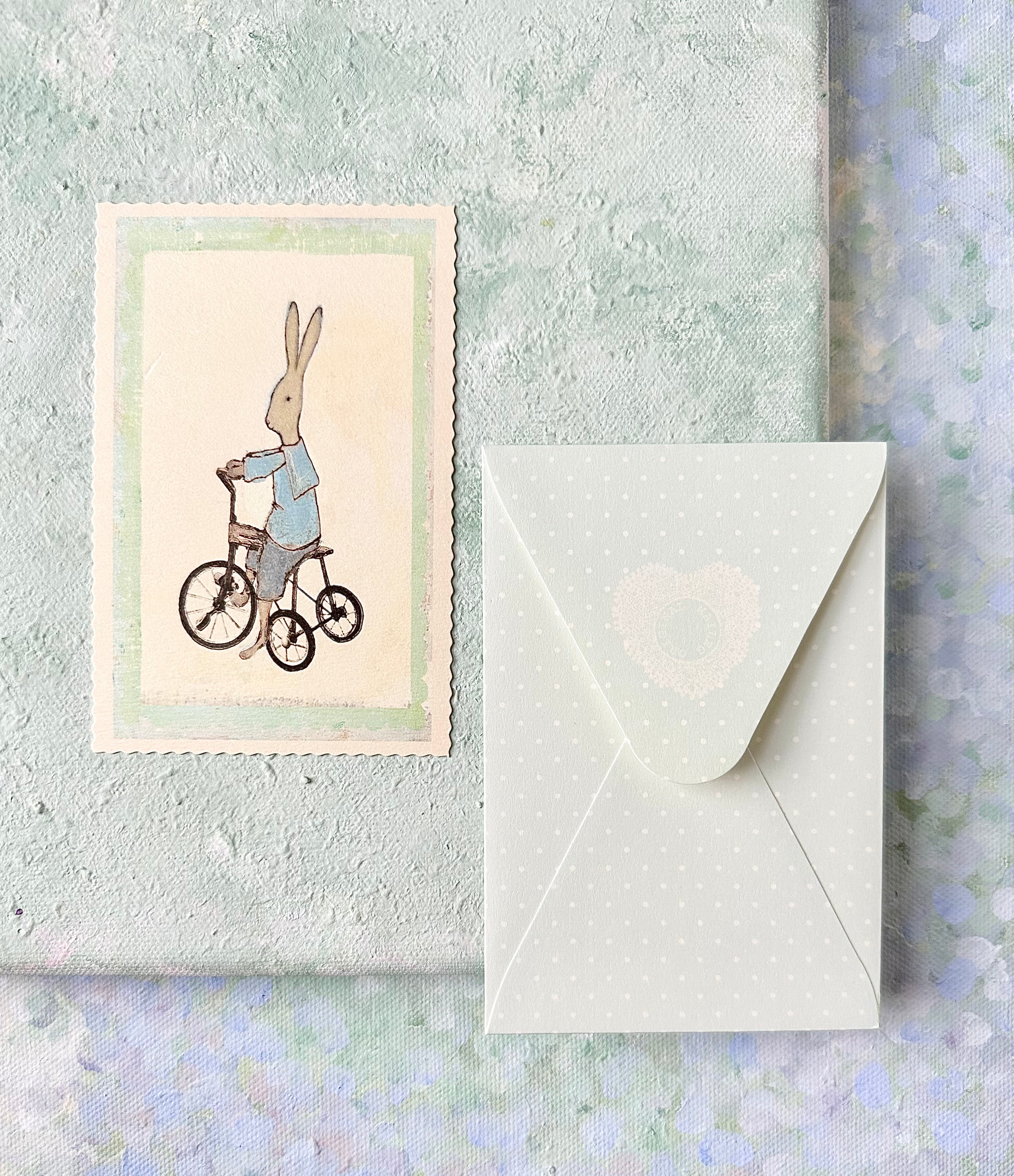 Small Card “Rabbit on Bike” - 2010