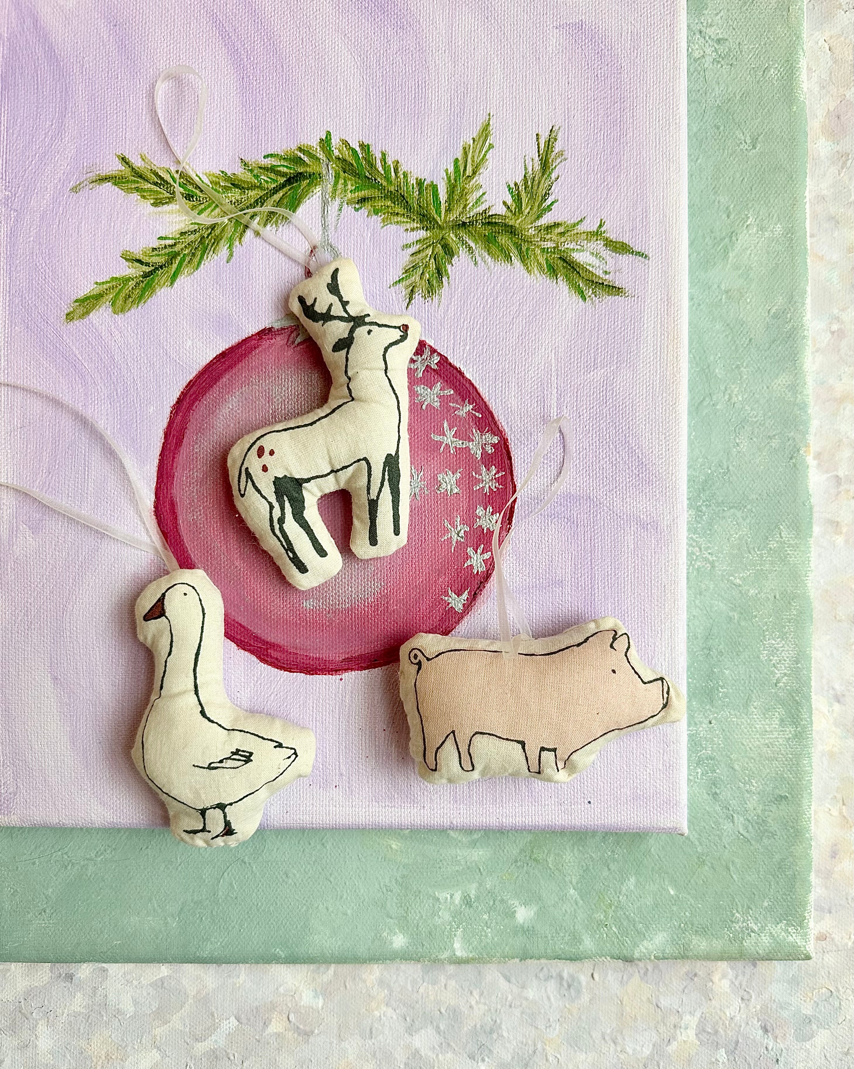 Printed Christmas Animal Ornament - 2010