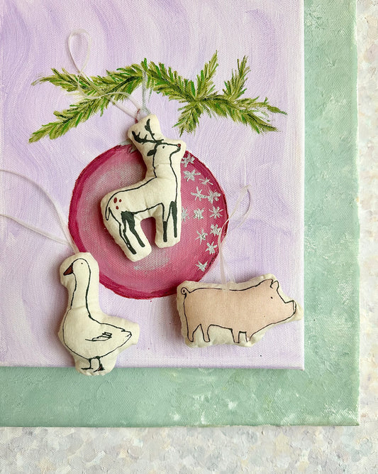 Printed Christmas Animal Ornament - 2010