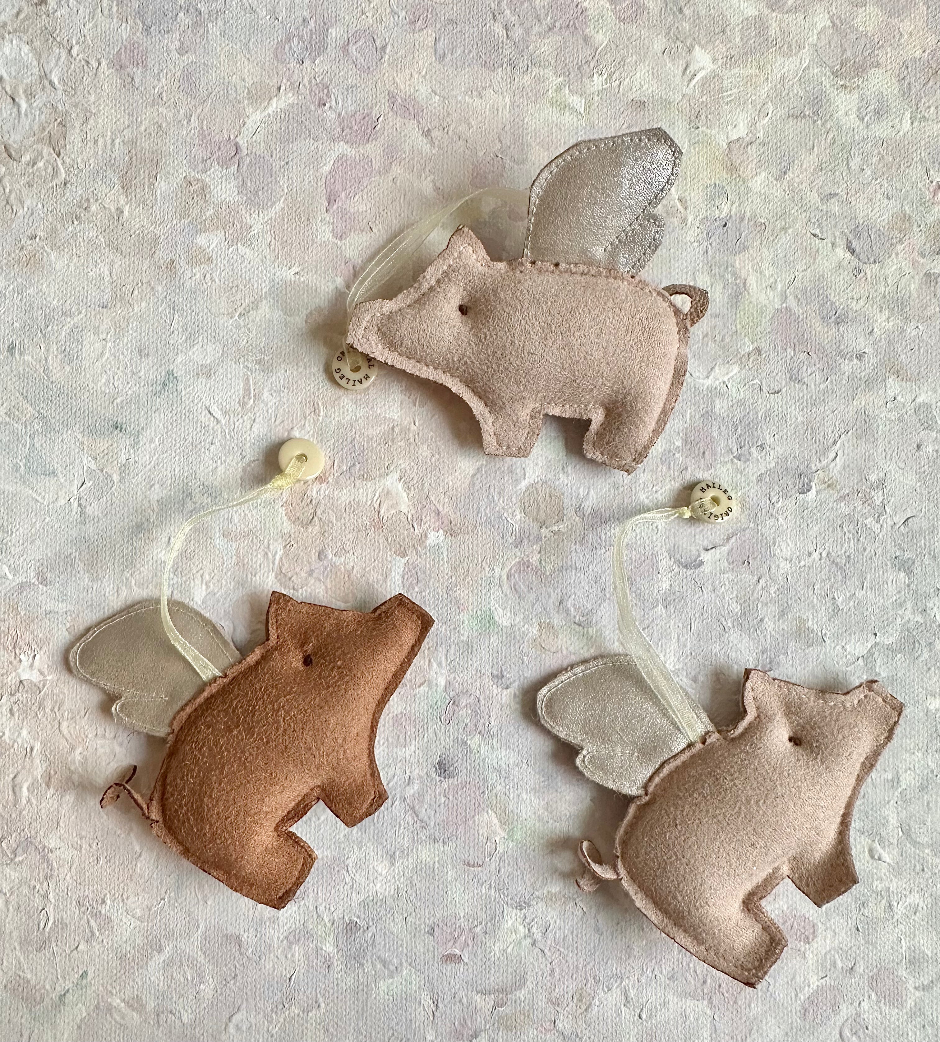 Christmas Ornament Angel Pig - 2014