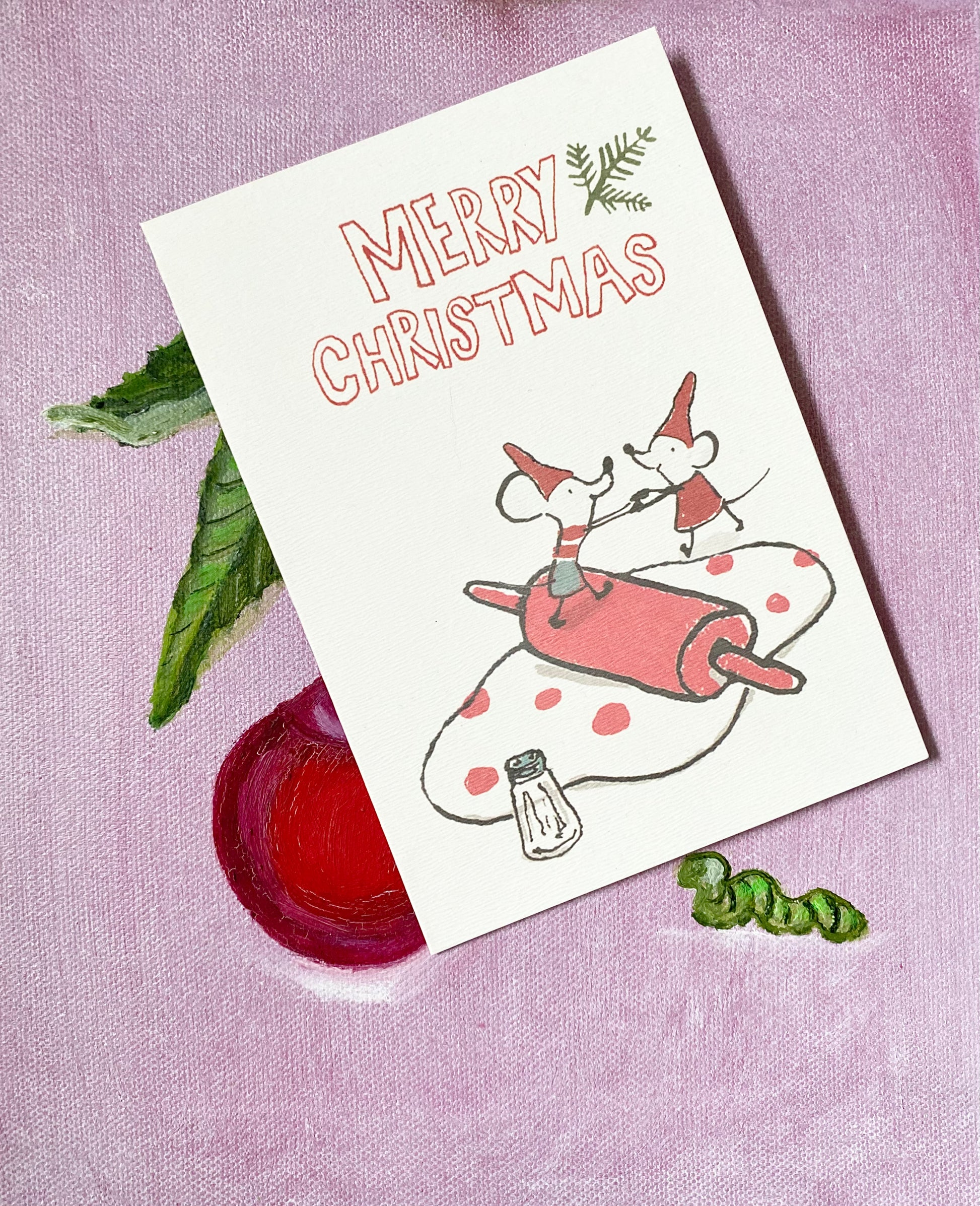 Double Christmas Card “Dancing Mice” - 2012