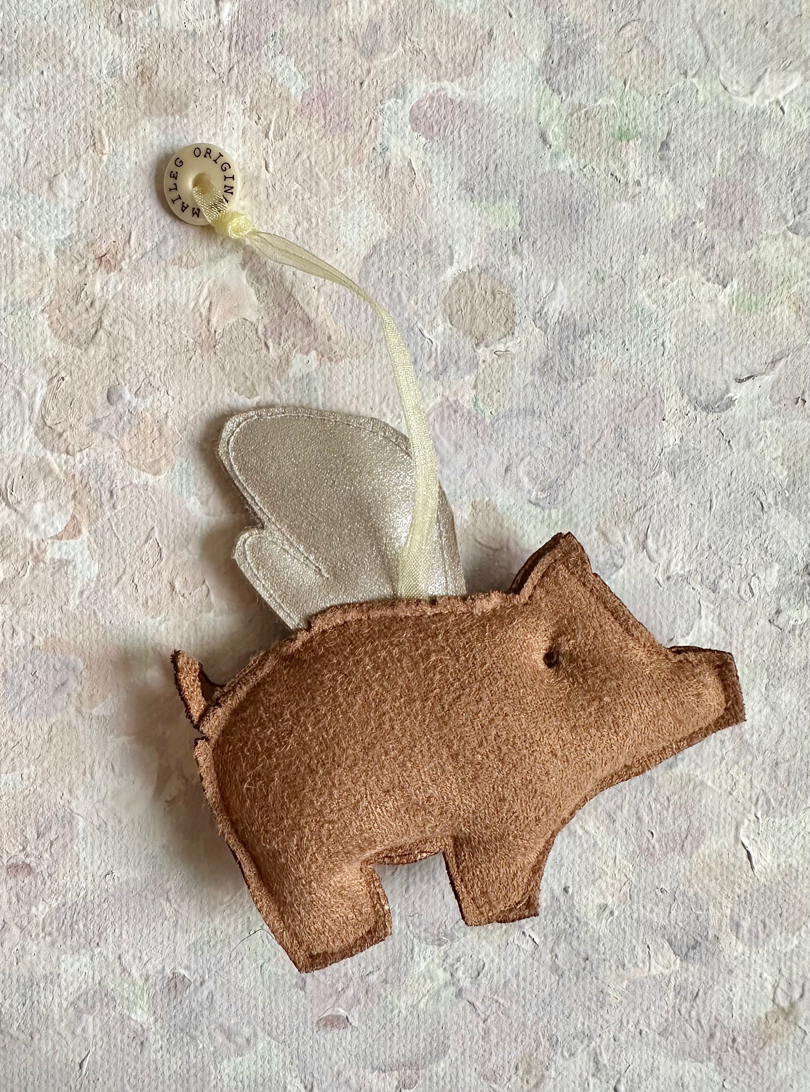 Christmas Ornament Angel Pig - 2014