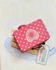 Suitcase/tin - Pink Polka