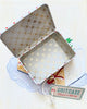 Suitcase/tin - White Polka