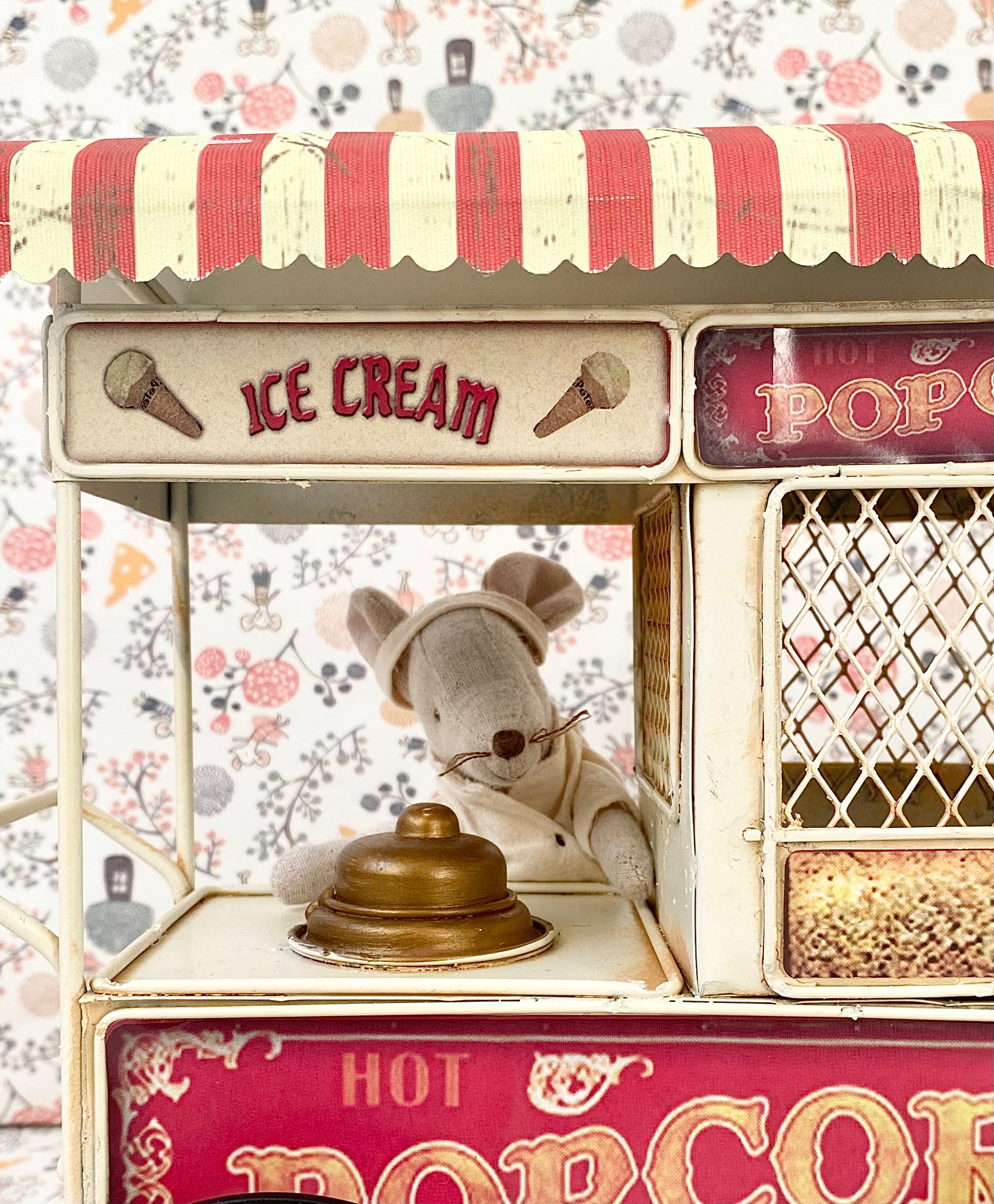 Miniature Vintage Popcorn Cart